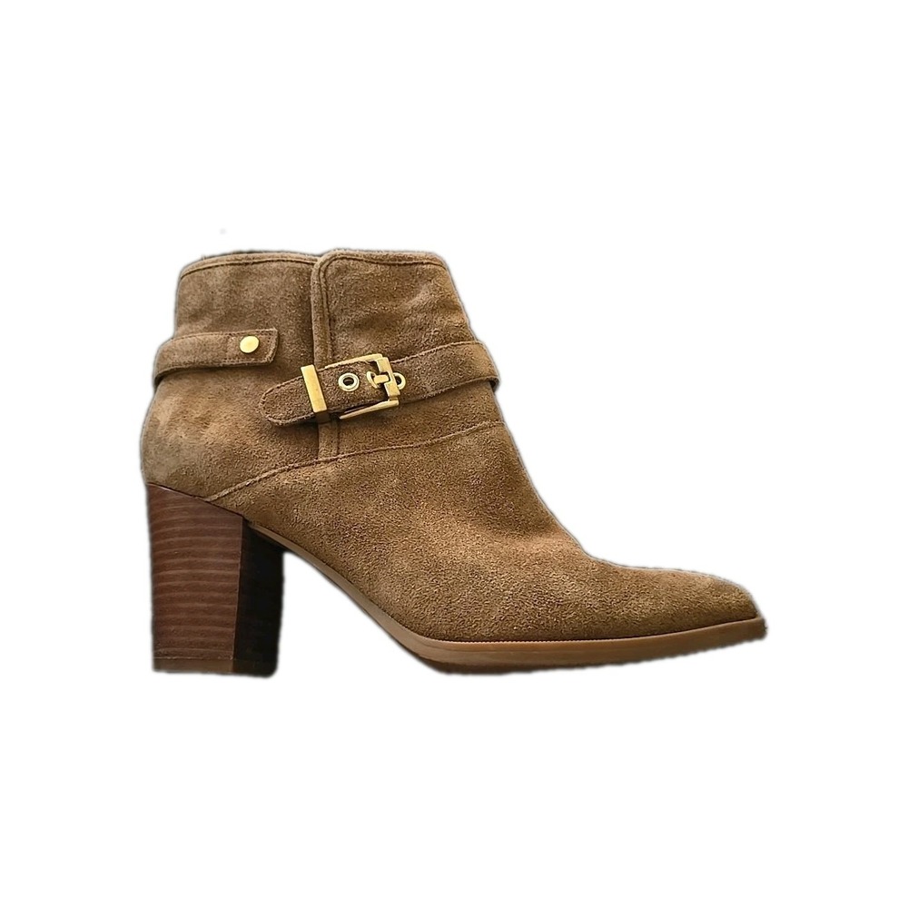 NEW FRANCO SARTO DORINDA ANKLE BOOTIES BOOTS WOMENS 9.5 KHAKI COGNAC SUEDE BOOTS